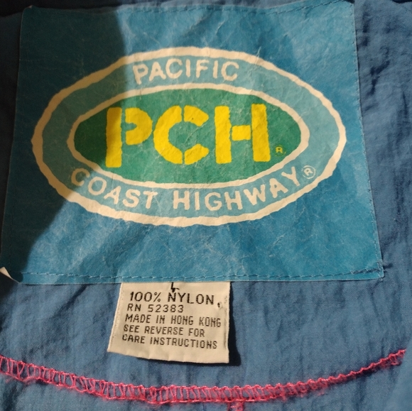 Vtg Pacific Coast Highway Fluorescent Windbreaker Unisex Large - Picture 4 of 4